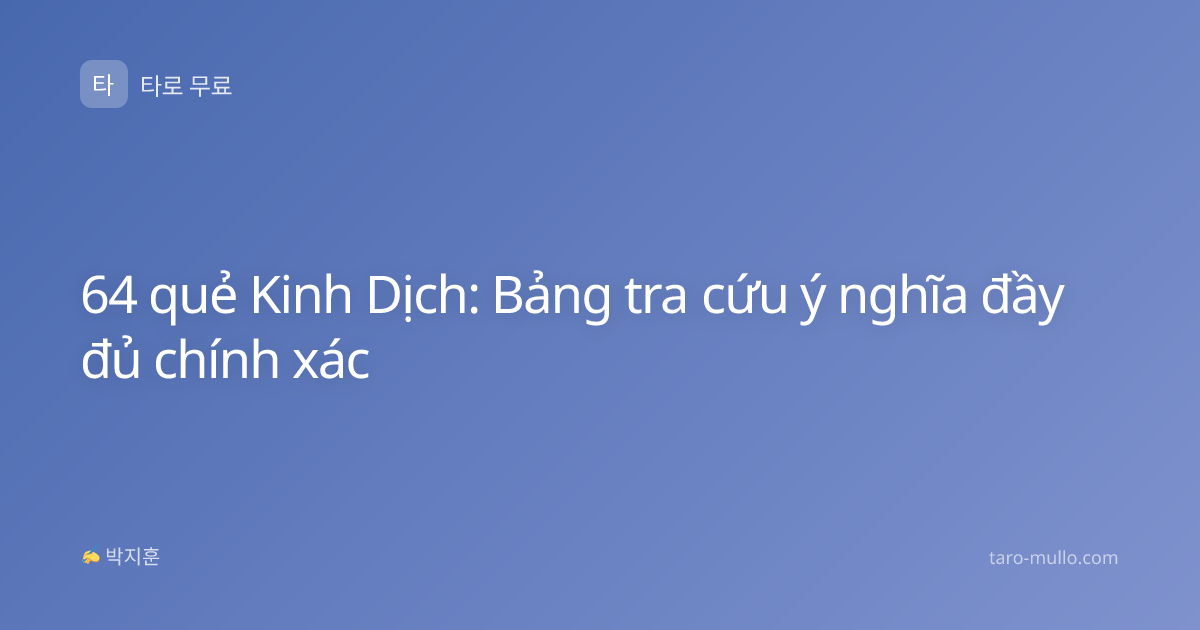 64 quẻ Kinh Dịch: Bảng tra cứu ý nghĩa đầy đủ chính xác
